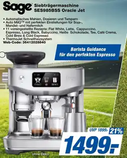expert Techno Land Sage Siebträgermaschine SES985BSS Oracle Jet Angebot