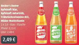 Ellerkamp Getränke Becker's Bester Apfelsaft klar, Apfelsaft naturtrüb, Frühstücksvitamine ACE, Milder Multivitamin Angebot