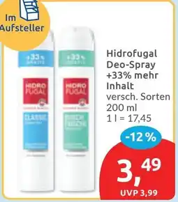 Budni Hidrofugal Deo-Spray +33% mehr Inhalt Angebot