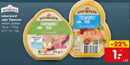 Netto Marken-Discount HOFMAIER Leberwurst oder Teewurst Angebot