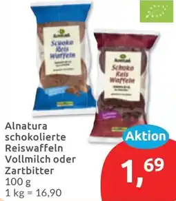 Budni Alnatura schokolierte Reiswaffeln Vollmilch oder Zartbitter Angebot