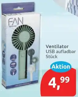 Budni Ventilator USB aufladbar Angebot