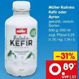 Netto Marken-Discount Müller Kalinka Kefir oder Ayran Angebot