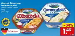 Netto Marken-Discount Alpenhain Obazda oder Camembert Creme Angebot