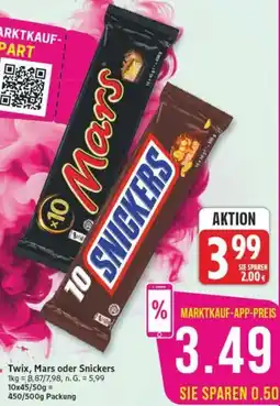 Marktkauf Twix, Mars oder Snickers Angebot
