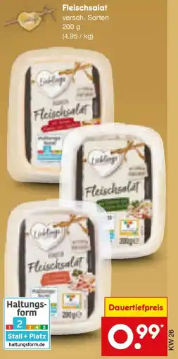 Netto Marken-Discount Lieblings Fleischsalat Angebot