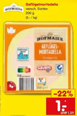 Netto Marken-Discount HOFMAIER Geflügelmortadella Angebot