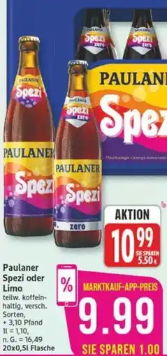 Marktkauf Paulaner Spezi oder Limo Angebot