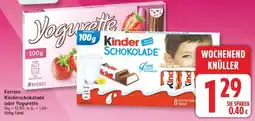 Marktkauf Ferrero Kinderschokolade oder Yogurette Angebot