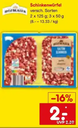 Netto Marken-Discount Hofmaier Schinkenwürfel Angebot