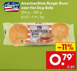 Netto Marken-Discount American American Style Burger Buns Style oder Hot Dog Rolls Angebot