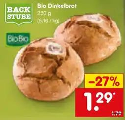 Netto Marken-Discount BACK STUBE Bio Dinkelbrot Angebot