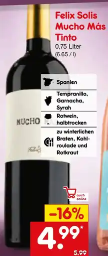 Netto Marken-Discount Felix Solis Mucho Más Tinto Angebot