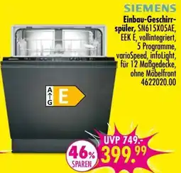 Möbel Boss SIEMENS Einbau-Geschirrspüler Angebot