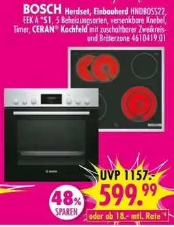 Möbel Boss BOSCH Herdset, Einbauherd Angebot