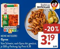 Aldi Süd MEINE METZGEREI Gyros Angebot