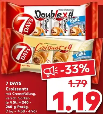 Kaufland 7 Days Croissants je 4 St. = 240 - 260-g-Packg. Angebot