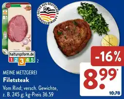 Aldi Süd MEINE METZGEREI Filetsteak Angebot