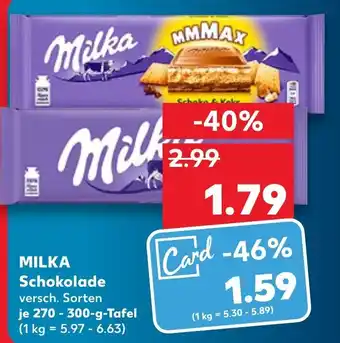 Kaufland Milka Schokolade je 270 - 300-g-Tafel Angebot