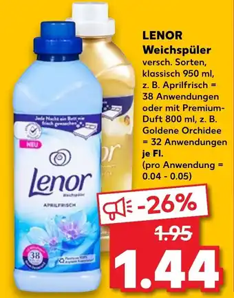 Kaufland Lenor Weichspüler je Fl. Angebot