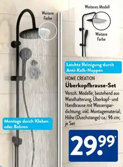 Aldi Süd HOME CREATION Überkopfbrause-Set Angebot