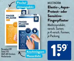 Aldi Süd MULTINORM Elastic-, Aqua- Protect- oder Sensitive Fingerpflaster Angebot