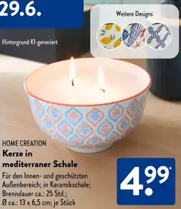 Aldi Süd HOME CREATION Kerze in mediterraner Schale Angebot