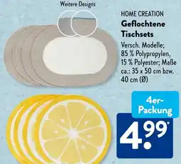 Aldi Süd HOME CREATION Geflochtene Tischsets Angebot