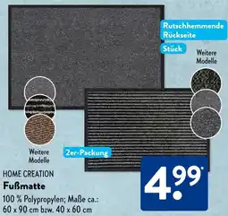 Aldi Süd HOME CREATION Fußmatte Angebot