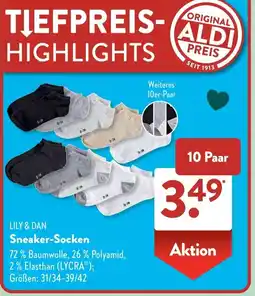 Aldi Süd LILY & DAN Sneaker-Socken Angebot