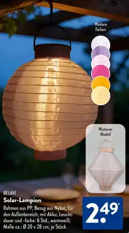 Aldi Süd BELAVI Solar-Lampion Angebot