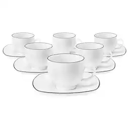 Netto Marken-Discount Seltmann Weiden Kaffeetassen mit Untertassen Lido Black Line 220 ml 6er Set Angebot