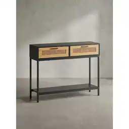 Netto Marken-Discount Konsolentisch – Schwarz, 100x30x75cm, mit Wiener Geflecht, Schubladen und Ablage Angebot