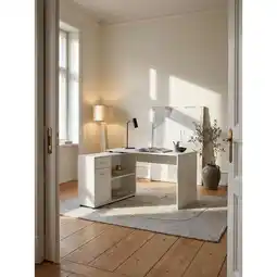 Netto Marken-Discount Eckschreibtisch Mit Regal Modern Design, Weiß 120x107x75 cm Angebot
