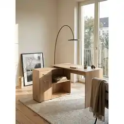 Netto Marken-Discount Eckschreibtisch Mit Regal Modern Design, Sonoma 120x107x75 cm Angebot