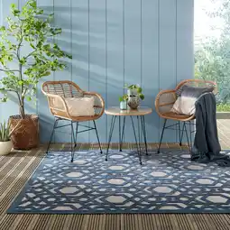 Netto Marken-Discount Outdoor-Teppich waschbar Blau-Grau 200 x 290 cm - STOUR Kadima Angebot