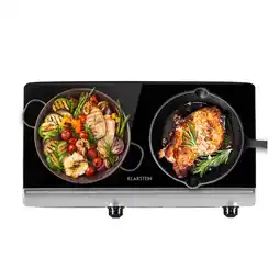 Netto Marken-Discount Cookbuddy Doppel-Kochfeld 2400W 5 Leistungsstufen Glaskeramik Silber Angebot