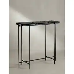 Netto Marken-Discount Konsolentisch – Schwarz/Glas, 90x29x85cm, Metallgestell, mit abnehmbaren Tischplatten Angebot