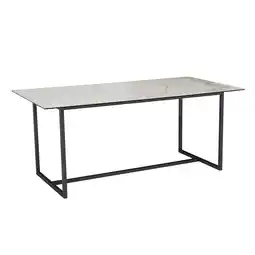 Netto Marken-Discount Esstisch Glas Keramik Marmoroptik Designer 180x90 ARCTIC, Weiß-Schwarz 180x90x76 cm Angebot