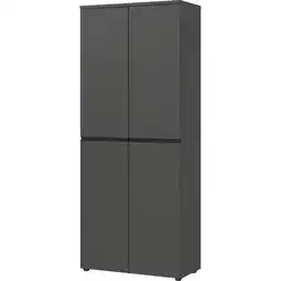 Netto Marken-Discount Aktenschrank STUTTGART, 197 cm hoch, 5 Ordnerhöhen, Soft-Close Graphit Angebot