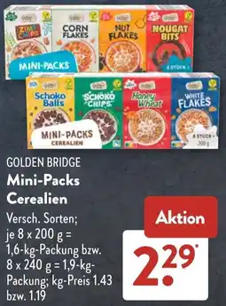 Aldi Süd GOLDEN BRIDGE Mini-Packs Cerealien Angebot