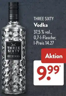 Aldi Süd THREE SIXTY Vodka Angebot