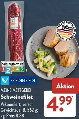Aldi Süd MEINE METZGEREI Schweinefilet Angebot