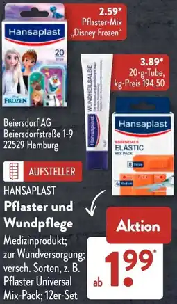 Aldi Süd HANSAPLAST Pflaster und Wundpflege Angebot