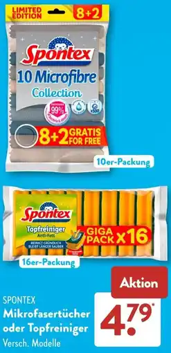 Aldi Süd SPONTEX Mikrofasertücher oder Topfreiniger Angebot