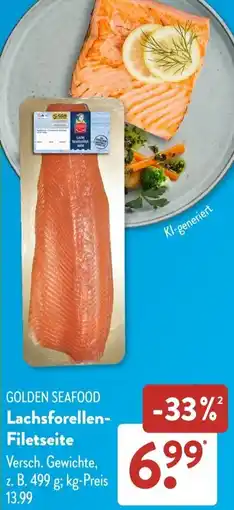 Aldi Süd GOLDEN SEAFOOD Lachsforellen Filetseite Angebot