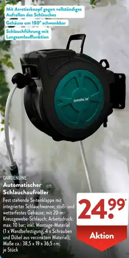 Aldi Süd GARDENLINE Automatischer Schlauchaufroller Angebot