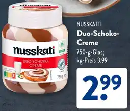 Aldi Süd NUSSKATTI Duo-Schoko Creme Angebot