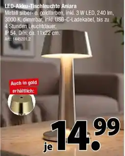 Zurbrüggen LED-Akku-Tischleuchte Aniara Angebot