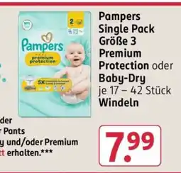 Rossmann Pampers Single Pack Größe 3 Premium Protection oder Baby-Dry Angebot